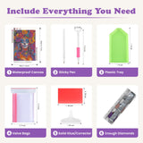 SENQAO 4 Pack Gothic Diamond Painting Kits for Adults, 5D Diamond Art Kits for Beginners, DIY Bear Horror Doll Round Full Diamond Gemstone Art Rhinestone Painting for Wall Decor 12X16 inch SENQAO