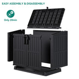 YITAHOME Light Gray Resin Tool Shed, 36 Cu Ft Waterproof Outdoor Horizontal Storage, Weather-Resistant Utility Shed with Air Vent for Trash and Lockable Doors, Garden Tools YITAHOME