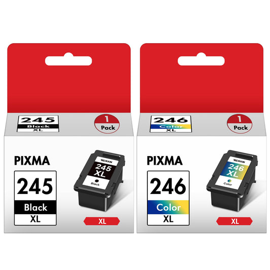 PG-245 XL/CL-246 XL High Capacity Combo Pack for Canon 245XL/Black and The 246XL/Color Works with Canon Pixma MX490 MX492 MG2522 TR4520 MG3022 MG2520 TS3100 TS3122 TS3300 Printer(1 Black,1 Tri-Color)