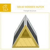 PawHut 46" x 24" Wooden A-Frame Outdoor Rabbit Cage Small Animal Hutch with Outside Run & Ventilating Wire, Gray PawHut