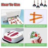 HTVRONT Ceramic Sublimation Ornament Blanks 12PCS - Sublimation Christmas Ornament Blanks Ceramic Decorations - Baby Shower Decorations Sublimation Ornaments with Red Strings (12PCS) HTVRONT