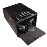 GunVault MultiVault Deluxe 2-Gun Quick Access Pistol Safe with No-Eyes Keypad, Motion Alarm & Interior Light – Secure Handgun Safe & Portable Lockbox GunVault