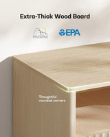 Marsail 59″ Wide TV Stand for TVs Up to 65″, Modern Entertainment Center with Fluted Panels, 3 Easy-Sliding Drawers, Open Shelves & Cable Hole, 3-Tier TV Stands for Living Room & Bedroom, Natural Oak Marsail