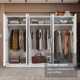 Madesa 6 Doors Storage Cabinet with Ample Shelves Space 94 Inch Utility Armoire Closet Entryway and Bedroom Organization Unit (White) Madesa