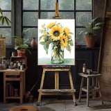 Natuyalo Paint by Numbers Kit for Adults Beginners and Kids, 16" Wx20 L Canvas Pictures Drawing Acrylic Paintwork with 3 Pcs Paintbrushes, Sunflowers in a Vase Natuyalo