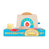 Melissa & Doug Bread and Butter Toaster Set (9 pcs) - Wooden Play Food and Kitchen Accessories Melissa & Doug