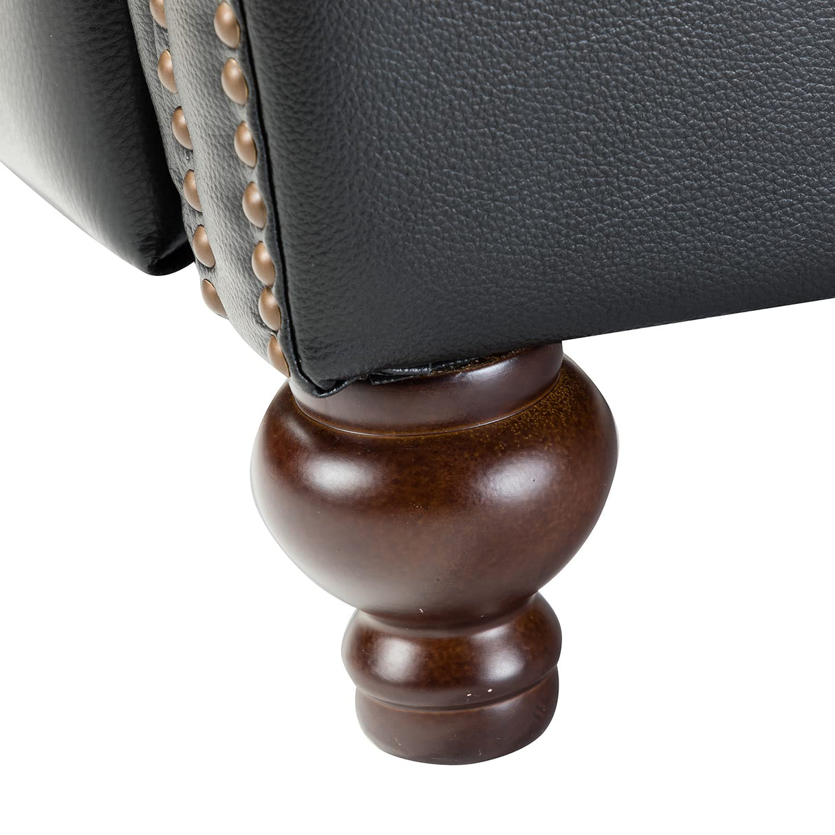 HULALA HOME Genuine Leather Recliner Chair, Classic and Traditional Push Back Recliner Chair for Living Room, Adjustable Leather Cigar Reclining Vintage with Nail Head Trim,Black HULALA HOME