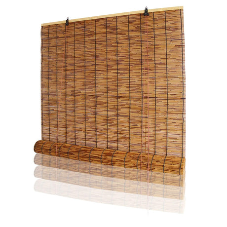 Bamboo Blinds for Outdoor Patio W30''/40''/48''/56''/72'' Light Filtering Roller Windows Shades Bamboo Roll Up Shade Privacy Blinds Cordless Bamboo Shades(Brown) WoodArtSupply