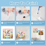 hkejoi 4 Pack Kids Paint by Number Framed - Cartoon Paint by Numbers Kit, Perfect for Gift or Home Wall Decor 8x8inch hkejoi