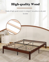14 inch Sturdy Heavy Duty Wood Bed Frames with Wooden Slats, Full Size Platform Bed Frame, Natural Classic Design, Easy Set Up, No Box Spring Needed, Storage Space Under-Bed (Full) Generic
