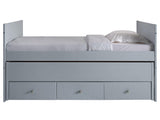 Bedz King All in One Twin Bed with Twin Trundle and 3 Built in Drawers, Breezy Blue Bedz King