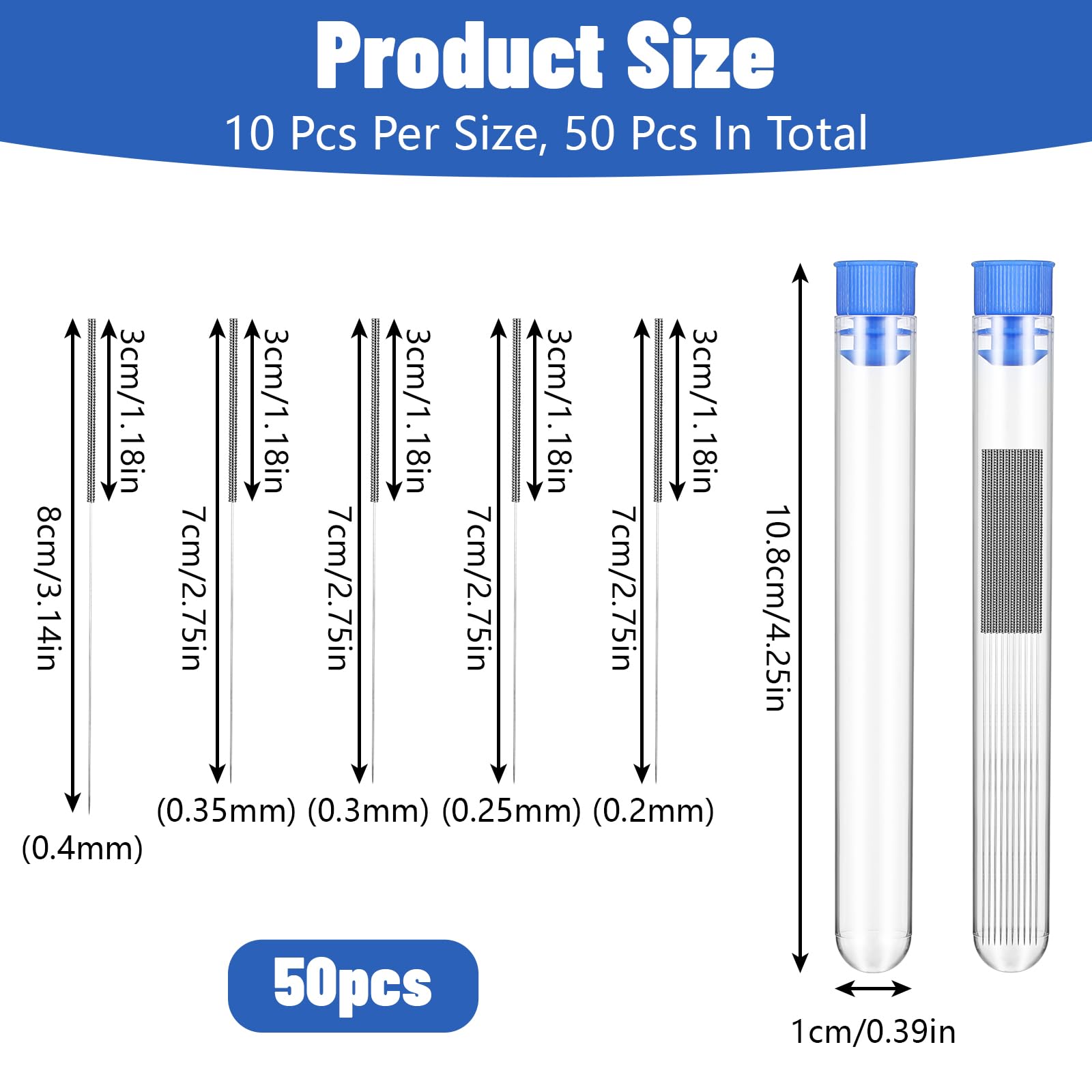 Andibro 50pcs 3D Printer Nozzle Cleaning Kit,0.2/0.25/0.3/0.35/0.4mm Nozzle Needle, Stainless Steel Cleaning Needles 3D Printer Nozzle Cleaner for 3D Printer Accessory (0.2/0.25/0.3/0.35/0.4m - WoodArtSupply