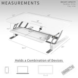 VIVO 42 inch Electric Height Adjustable Stand Up Desk Converter, VE Series, Sit to Stand Tabletop Dual Monitor Riser with USB Port, White, DESK-V000VLEW VIVO