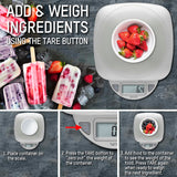 Taylor 11LB Capacity Digital Glass Top Kitchen Scale with LCD Display, Weight in Grams and Ounces for Baking, Cooking, and Meal Prep, Silver Taylor