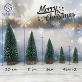 NotiGat Mini Christmas Tree Bottle Brush Christmas Trees with Wooden Bases Christmas Decorations for Party Table top decer Christmas Tree （5pcs） NotiGat