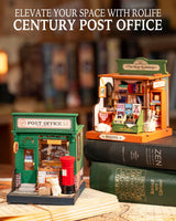 Rolife DIY Mini Building House Miniature Kit-Century Post Office, Miniature Lifestyle Mini Bookshelf Decoration, DIY Hobbies/Gifts for Craftsman (Century Post Office) Rolife