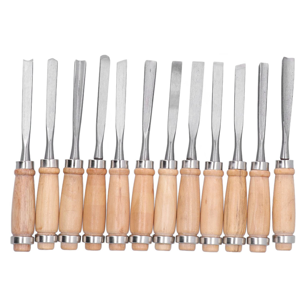 12Pcs 8inch Wood Turning Tools with HSS Blade Woodworking Lathe Chisel Set HRC58~62 High Hardness with Wood Handle for Modeling, Carving, Cutting,Woodworking Carving Gouge Accessories Tissting