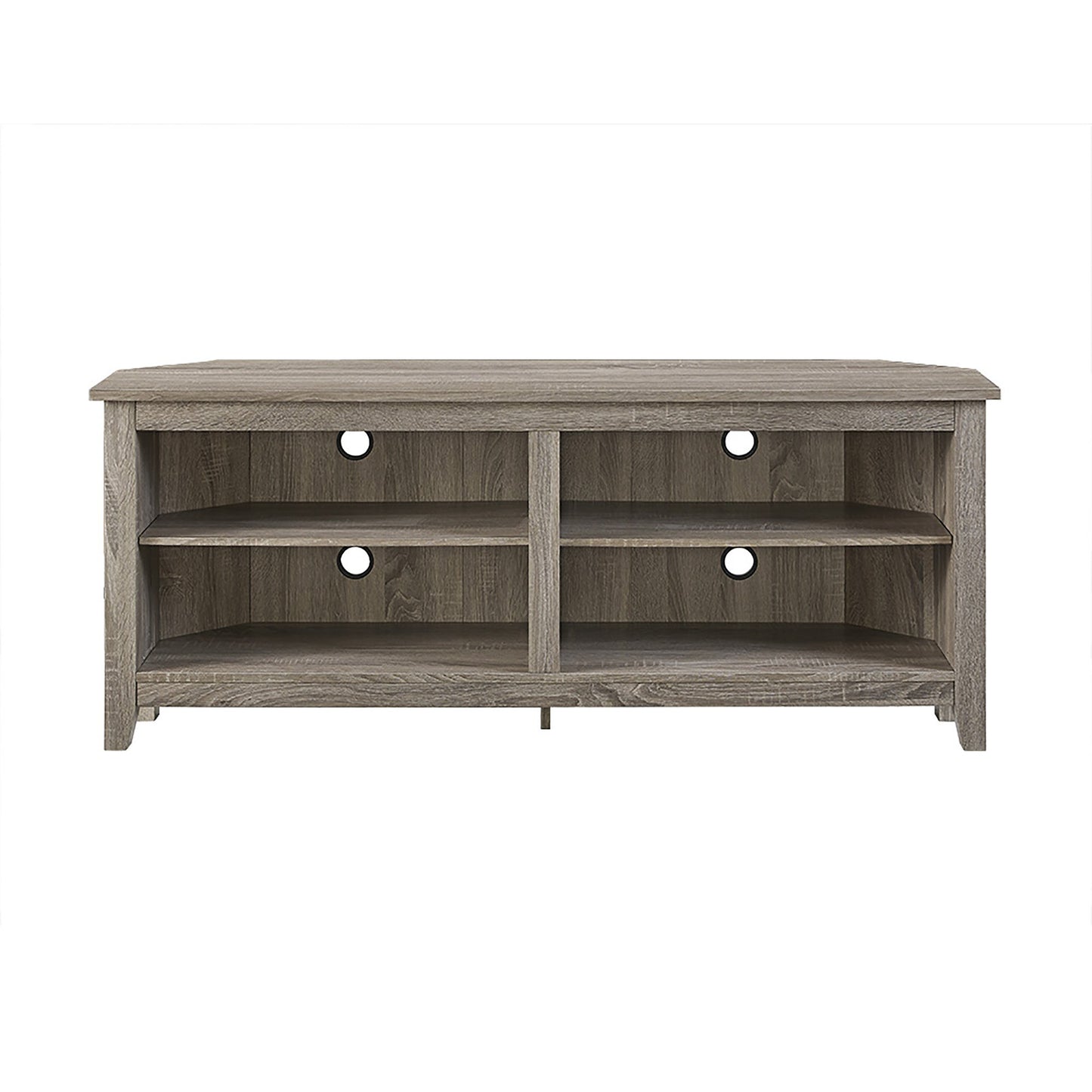 Walker Edison Maxwell Classic 2 Shelf Corner TV Stand for TVs up to 65 Inches, 58 Inch, Driftwood