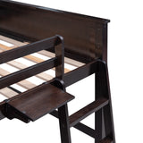 Harper & Bright Designs Full Size Loft Bed with Desk and Storage, Solid Wood Loft Bed Frame with Drawers and Shelves, for Kids Teens Adults -Espresso Harper & Bright Designs