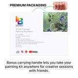 Ledgebay DIY Paint by Numbers Kit for Adults Framed Canvas Beginner to Advanced Paint by Numbers Kit, Kits Include Acrylic Paint Set, Brushes & Tabletop Easel (Hummingbird 12" x 16" Framed) Ledgebay