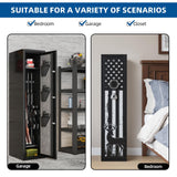 KAER 6 Gun Safe for Rifles and Pistols, Large Gunsafe Cabinet Rifle Safe Assembled Gun Safes for Home Rifles and Shotguns with Upgraded Digital Keypad Key Lock LED Light Removable Shelves Gun Racks KAER