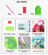 APTDYIGL 5D Beach Butterflies Diamond Painting Kits for Adults Beginner,DIY Flowers Heart Diamond Art Kits for Adults,Round Full Drill Diamond Dots with Gem ArtKits,Home Wall Decor 11.8x11.8inch APTDYIGL