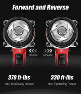 AVID POWER Cordless Impact Wrench, 1/2 Impact Gun w/Max Torque 330 ft lbs (450N.m) (Light Red) AVID POWER