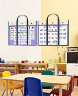 GAMENOTE 2 Pack Large Poster Storage Bag (31.5"×25.5") Bulletin Board Holder Art Portfolio Container for Teachers Classroom Organization GAMENOTE