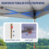 CROWN SHADES 10x10 Pop up Canopy Tent, Pop Up Gazebo with Mosquito Netting, 4 Ropes, 8 Stakes, 4 Sandbags, Wheeled Storage Bag, 10x10 Outdoor Canopy for Patio, Yard (Beige) CROWN SHADES