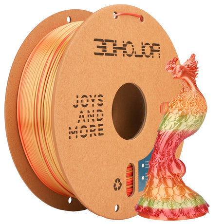 3DHoJor Silk Multicolor PLA 3D Printer Filament 1.75mm Silk Shiny Gradient Color Change Gradually Rainbow Multicolor PLA Filament 1kg (2.2lbs) /Spool for FDM 3D Printers-Blood Orange 3DHoJor