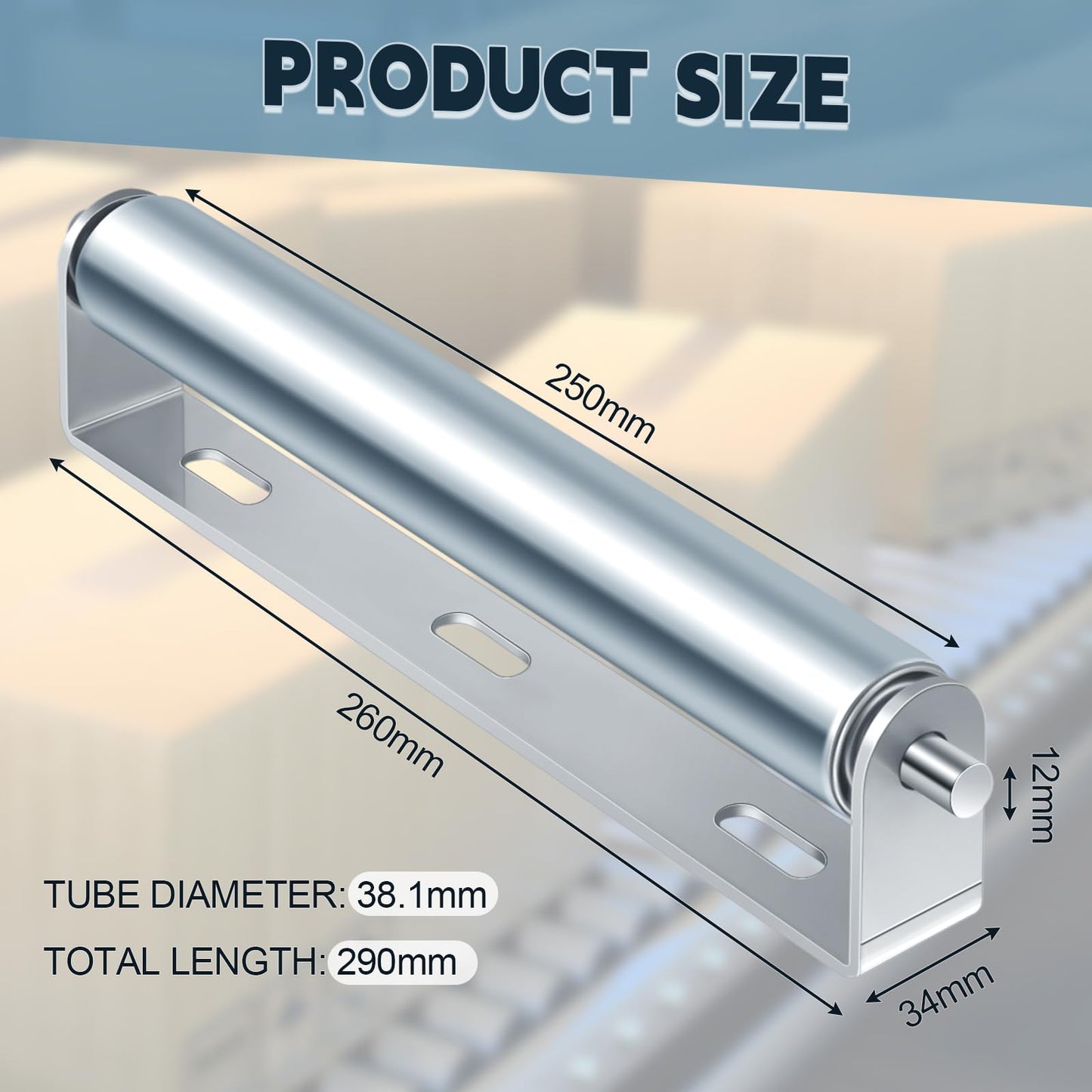 Therwen 4 Sets 1.5'' Diameter Conveyor Rollers with Roller Stands 10'' Galvanized Steel Long Roller and Bracket Set Easy Install Industrial Use Metal Canoe Kayak Woodworking Heavy Goods Suppo - WoodArtSupply