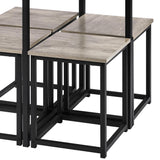 Yaheetech Dining Table Set for 4 Industrial Kitchen Table with 4 Chairs, Space-Saving Design for Apartment, Small Space, Breakfast Nook, Gray Yaheetech