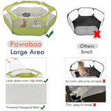 Pawaboo Small Animals Playpen, Waterproof Small Pet Cage Tent with Zippered Cover, Portable Outdoor Yard Fence with 3 Metal Rod for Chick/Kitten/Puppy/Guinea Pig/Rabbits/Hamster/Chinchillas,Green Pawaboo