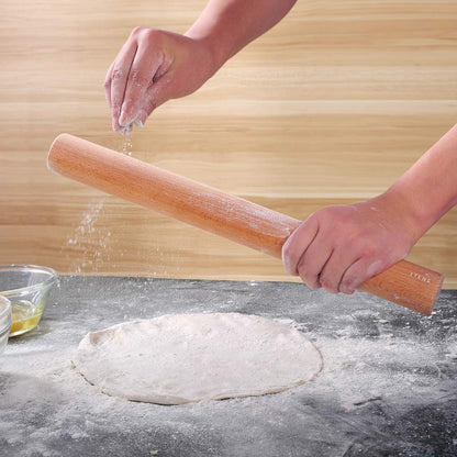 Etens Rolling Pin 17.3Inch, Professional Dowel Wood Rolling Pins for Baking Pasta Pizza Pie and Cookie, Wooden Dough Roller Pin (Straight Style, Large 1.73 Inch Diameter)