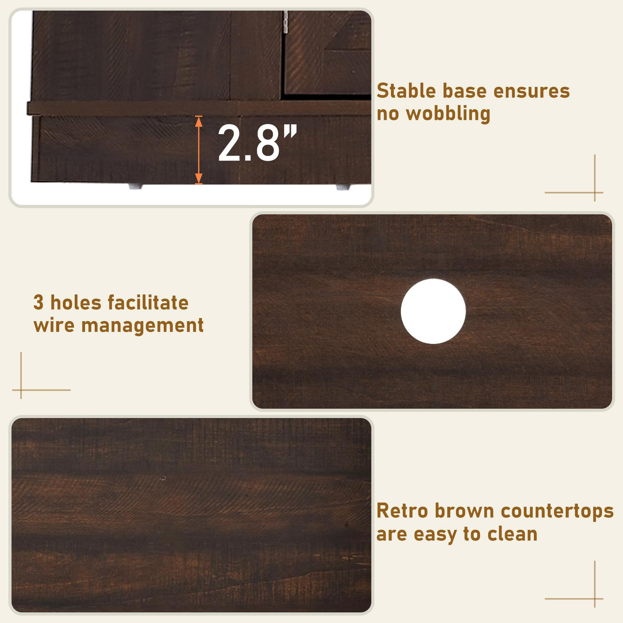 jiteentarou Farmhouse Fireplace TV Stand for 70/75/80 Inch TV, 32”Tall Entertainment Center w/ 36”Electric Fireplace & LED Light, 70”Media Console w/Barn Door Cabinet for Living Room, Brown jiteentarou