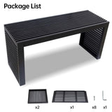 Yikaroeli Bamboo Dining Bench, 35 inch Entryway Bench, Indoor Kitchen Table Bench for Entryway Dining Room Living Room Bedroom End of Bed-Black Yikaroeli
