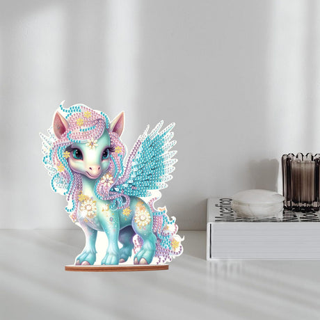 JISHSHAY Unicorn Diamond Art Kits for Adults Desk Accessories Diamond Painting Accessories Desk Ornaments Arts and Crafts Table Decor Diamond Painting Kits for Adults Crafts for Adults Gem Art JISHSHAY