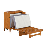 AFI, Santa Fe Twin Murphy Bed Chest with 6" Mattress & Built-in USB Charger, Light Toffee AFI