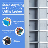 Yizosh Metal Locker with 5 Doors, Tall Steel Storage Lockers for Employees - 5 Tier Locker Storage Cabinets for School, Gym, Home, Office, Garage Yizosh