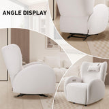 EONIX Stylish Power Glider Rocker Recliner Chair, Dual Motor Independently Controlled Footrest and Backrest, Detachable Headrest, Lazy Boy Recliner Chair for Living Room, SXXY010041, Cream White EONIX