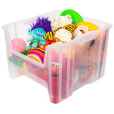 Akro-Mils 13018 Stak-N-Store Heavy Duty Stackable Open Front Plastic Storage Container Bin, (17-1/2-Inch x 16-1/2-Inch x 12-1/2-Inch), Clear, (2-Pack) Akro-Mils