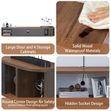 Pmnianhua Floating TV Stand,55'' Under TV Shelf,Modern Floating TV Console,Wall Mounted TV Cabinet, Entertainment Center with Storage for Bedroom Living Room(Walnut) Pmnianhua