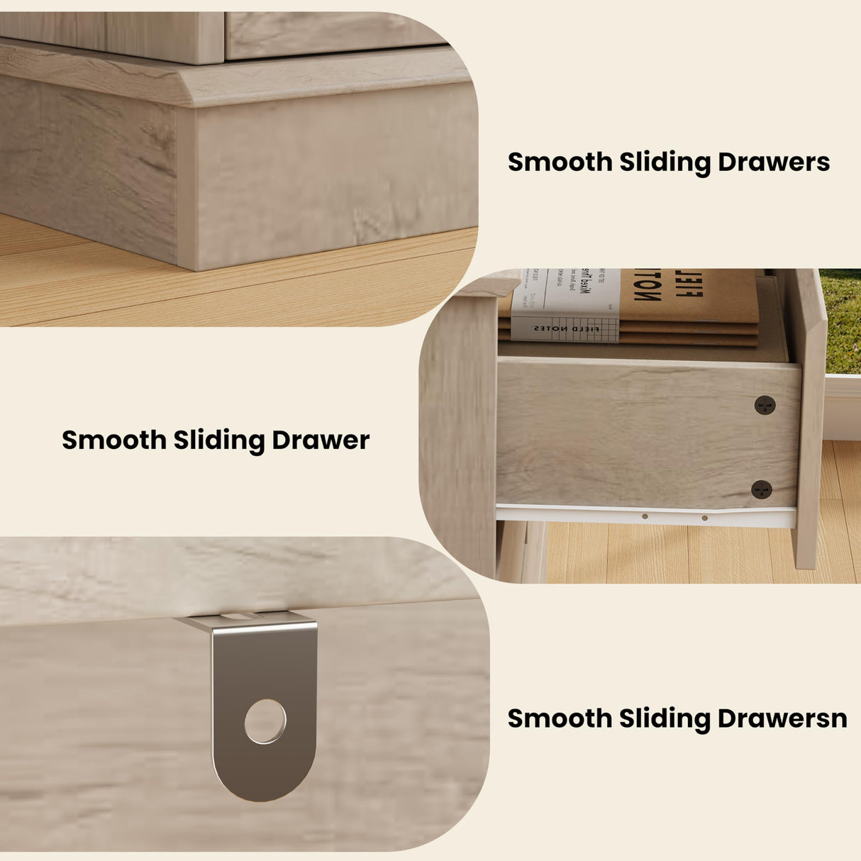 8 Drawer Dressers for Bedroom, Chest of Drawers with Deep Drawers, Large Double Dresser for Closet with Wide Top, Horizontal Wooden Dresser for Living Room, Hallway, Kids Room, Oak GarveeHome