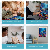 HITIRECOVI Sea Turtle Adult Paint by Number Kits on Canvas,Sea Turtle Paint by Numbers Adults,Paint by Number Canvas for Adults,DlY Painting by Number Adult for Gifts Home Wall Decor 16x20inch HITIRECOVI