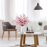 Sggvecsy Artificial Cherry Blossom Flowers 4 Pcs Faux Cherry Blossom Stems Faux Silk Cherry Blossom Branches 15.7’’ Fake Peach Flowers for Vase Arrangements Home Wedding Table Decor (Pink) Sggvecsy