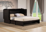 Emurphybed Daily Delight Murphy Cabinet Chest Bed with Charging Station & 6" Memory Foam Mattress, Queen (Java) Emurphybed