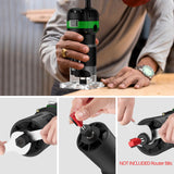 JiGiU Wood Trimmer, 1/4" 6.35mm Compact Router Tool Electric Wood Hand Trimmer Laminator 800W 28000R/Min Hand Held Woodwork Routers Router Joiners Tool with 6 Variable Speed for DIY Woodworking JiGiU