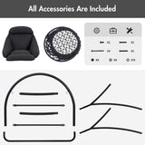 ANOW Hanging Swing Chair with Stand Included, Heavy Duty Hammock Chair with Stand and Removable Padded Cushion, Max 330 Lbs, Dark Grey ANOW