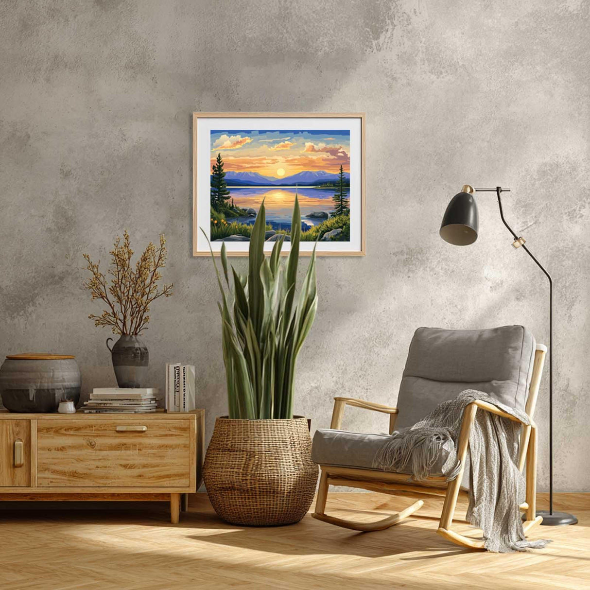Yellowstone Lake Paint by Number for Adults, North America Paint by Number Kits, Mountain Tree Canvas Wall Art, Natural Scenery Home Gifts Wall Decor - Sunset Lakes Landscapes(16x20inch) Artbrush Tower