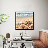 Bimkole 5D Diamond Art Kits for Adults Beach Landscape, Full Drill Sun Sea Starfish DIY Rhinestone Embroidery Set Paint with Diamonds Art by Number Kits Cross Stitch Home Wall Craft Decor 12x12 in Bimkole